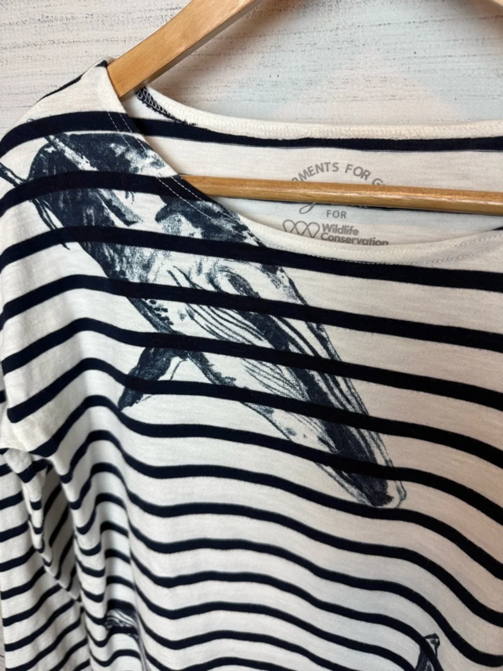 J. Crew Navy & White Striped Long-Sleeve Top with Whale Motif - Picture 2 of 7